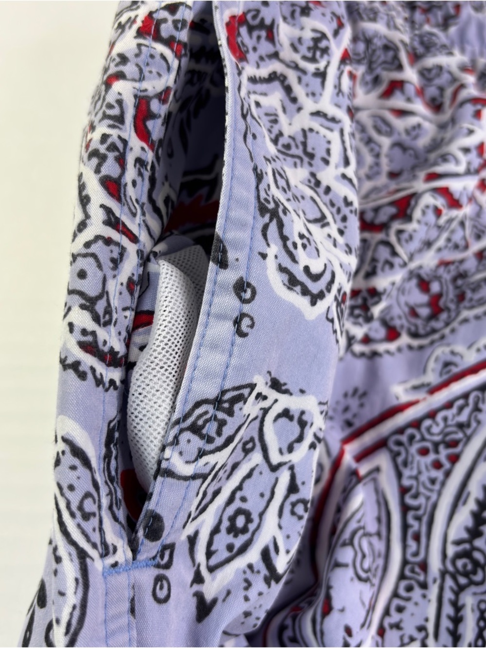 Brooks Brothers 346 Men’s Swim Trunks XL Blue Paisley Drawstring Pockets Preppy - Picture 6 of 12